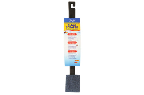 Durable 18-inch API algae scraper with ergonomic design for effective aquarium wall cleaning and algae removal.