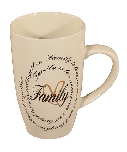 Whimsical Family mug in gift box, perfect for heartfelt gifts and everyday use, crafted from durable ceramic.