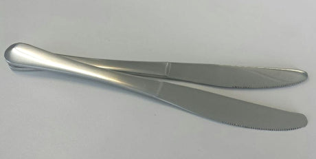 Set of 12 premium stainless steel dinner knives, 21cm, featuring a sleek design for any dining occasion.