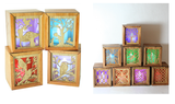 LED Tealight Box in bamboo with 7-color changing candle, versatile trinket holder for stylish home decor and gifting.