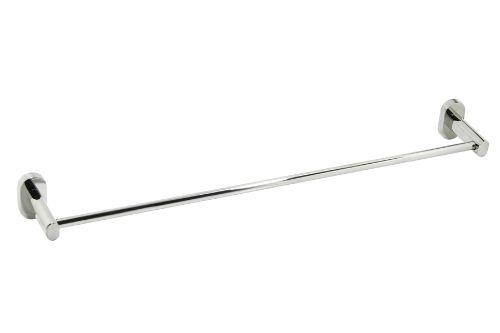Polished stainless steel towel rail measuring 600mm, stylishly designed to enhance any bathroom decor.
