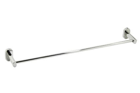 Polished stainless steel towel rail measuring 600mm, stylishly designed to enhance any bathroom decor.
