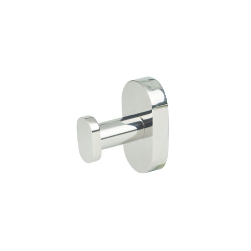 Polished stainless steel Luca robe hook, stylish and durable, ideal for hanging towels and robes in modern spaces.
