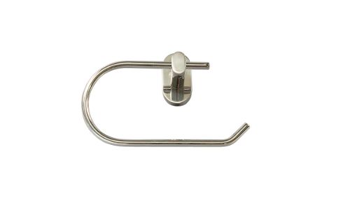 Sleek polished stainless steel toilet roll holder, 100 x 170 x 60mm, elevates bathroom decor with stylish, functional design.