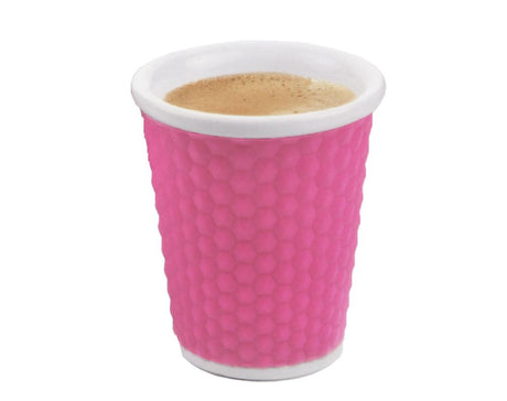 Set of 2 elegant pink porcelain espresso cups, 18ml, durable and stylish for enhancing coffee rituals.