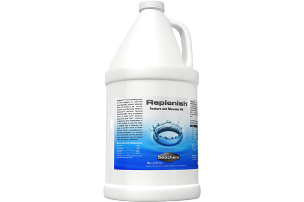 Aquatic Conditioner Replenish 4L bottle designed to restore minerals for healthy aquarium water and prevent osmotic stress in fish.