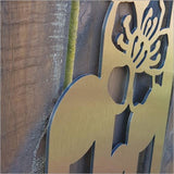 Large Koru Manuka brushed copper wall art, 790mm tall, features intricate koru fern designs for indoor/outdoor decor.
