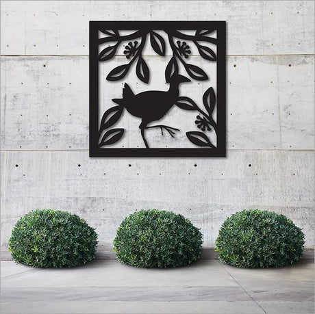 Large square wall art featuring a vibrant Pukeko on black background, perfect for indoor or outdoor Kiwiana decor.