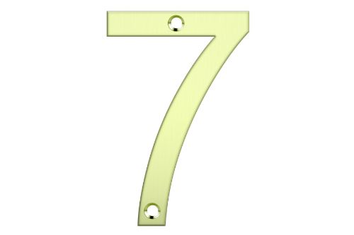 Polished brass NUMBER - 7 for letterboxes, reflecting elegance and durability, perfect for enhancing curb appeal.