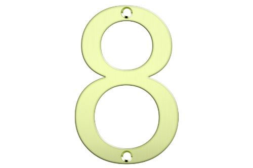 Polished brass number 8 for mailboxes, durable, weather-resistant, stylish design, easy to install, enhances curb appeal.
