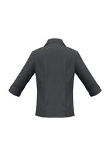 Charcoal 3/4 sleeve shirt for women, featuring breathable fabric, UPF protection, and modern styling by Biz Collection.