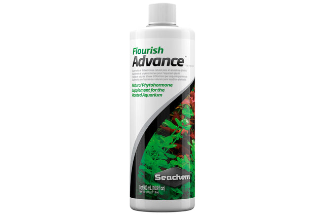 Flourish Advance 500mL by Seachem, a premium plant supplement for vibrant growth and health in freshwater aquariums.