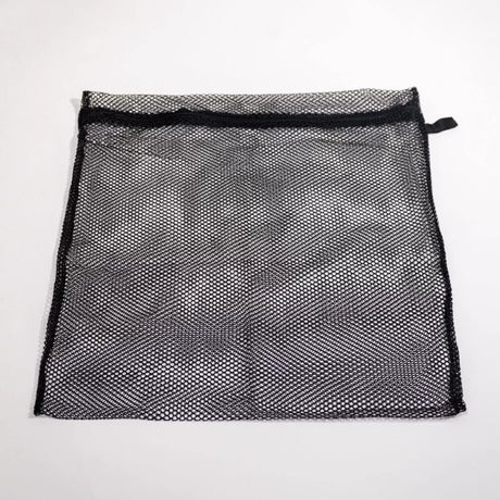 Laundry mesh wash bag with zip in black, designed for delicate fabrics to prevent damage during washing.