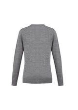 Ladies Roma Cardigan in silver, size XS, featuring a stylish button-through design and ribbed cuffs for warmth and versatility.