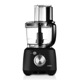 Sunbeam Black Multi Processor with 1.5L blender, 2L bowl, multiple blades, and adjustable speeds for efficient meal prep.