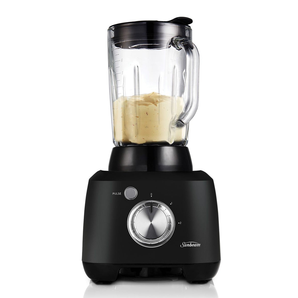 Sunbeam Black Multi Processor: versatile kitchen appliance with 1.5L blender, 2L bowl, and multiple blades for efficient meal prep.