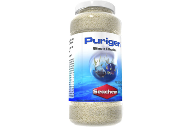 Seachem Purigen 500ml aquarium filter for crystal clear water, removing impurities efficiently and easily renewed with bleach.