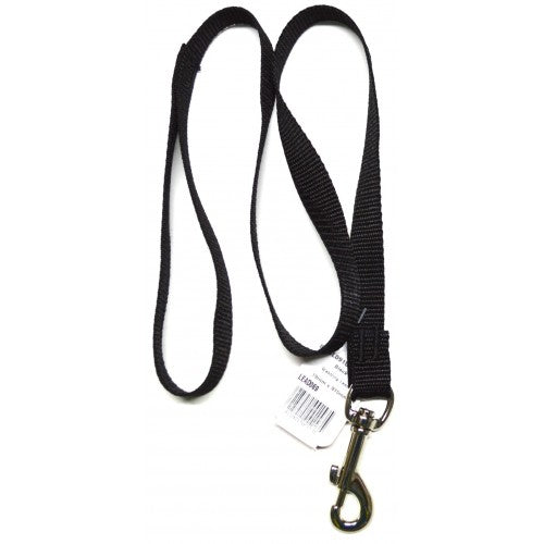 Durable 10mm nylon dog lead, 54 inches long, with loop handle and swivel snap hook for secure attachment. Weather-resistant design.