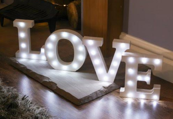 Warm white LED letter/number in 15cm height; versatile decor perfect for events, weddings, and cozy home settings.