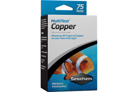 Seachem MultiTest - Copper kit for precise copper measurement in aquariums, testing up to 6 samples simultaneously.