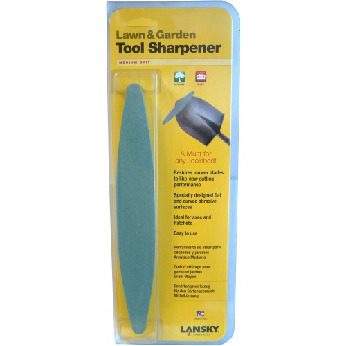 Lansky Lawn & Garden Tool Sharpener #Lgrdn, featuring medium grit alumina-oxide for sharpening garden tools and knives.