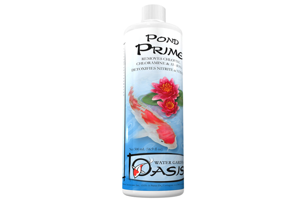 Pond Prime 500mL bottle, a premium pond conditioner that detoxifies water and promotes fish health without pH drop.