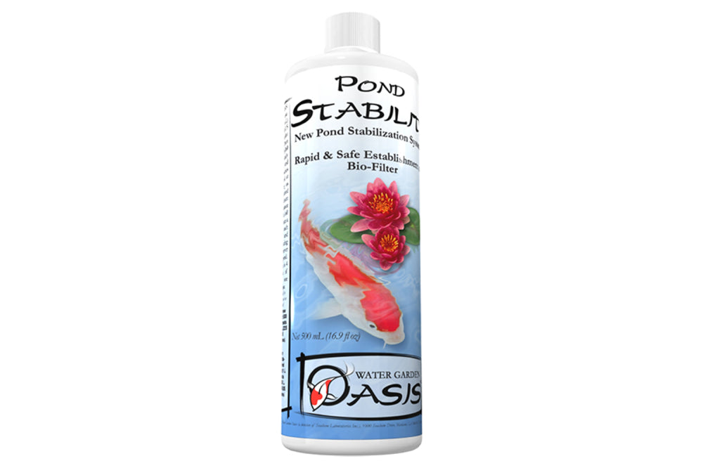 Pond Stability 500mL promotes healthy ponds by establishing beneficial bacteria and reducing sludge, ensuring aquatic safety.