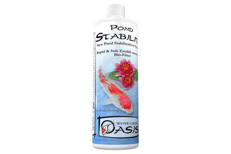 Pond Stability 500mL promotes healthy ponds by establishing beneficial bacteria and reducing sludge, ensuring aquatic safety.