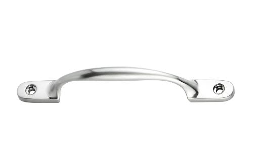 Large satin nickel drawer pull handle with 130mm centers, perfect for modern cabinetry upgrades and ergonomic use.
