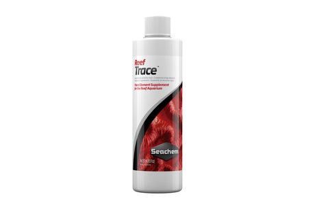 "Reef Trace 250mL from Seachem, a trace element supplement for vibrant corals and healthy marine ecosystems."