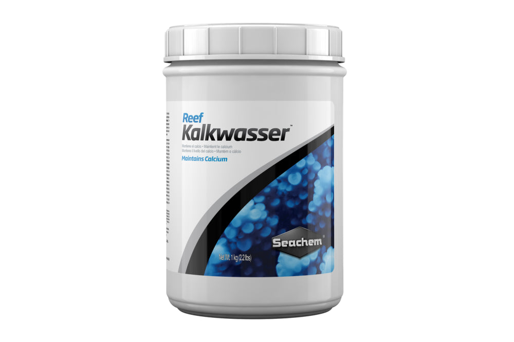 Reef Kalkwasser 1kg by Seachem, a calcium hydroxide supplement for thriving marine aquariums and healthy coral growth.