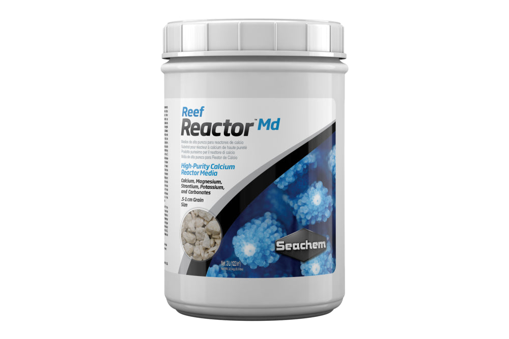 Seachem Reef Reactor Md - 2L, aragonite media for calcium reactors, supports coral growth with calcium, magnesium, and potassium.