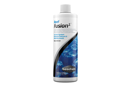 Reef Fusion 1 500mL by Seachem, a marine supplement for coral growth and reef health with calcium, magnesium, and trace minerals.