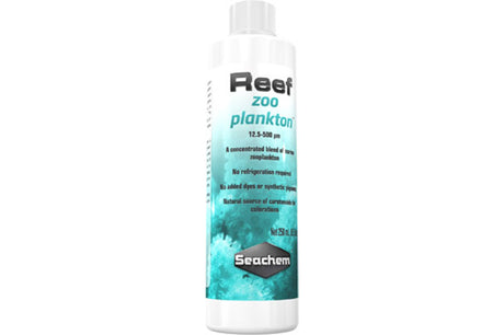 Reef Zooplankton 250mL by Seachem, nutrient-rich food for corals and marine invertebrates in aquariums.