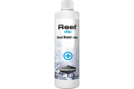 Reef Dip 250mL by Seachem, a coral dip solution for protecting and enhancing reef health and vitality.