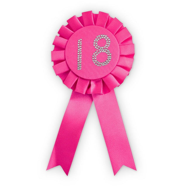 Elegant pink rosettes (4 pack) for 18th birthday or celebrations, featuring intricate details for a stylish touch.