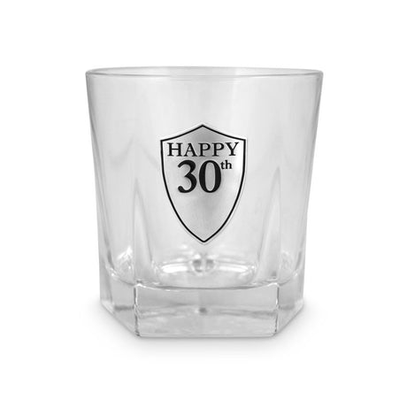Elegant whiskey glass celebrating a 30th birthday, perfect for toasting and cherished keepsake for whiskey lovers.