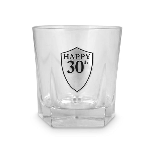Elegant whiskey glass celebrating a 30th birthday, perfect for toasting and cherished keepsake for whiskey lovers.