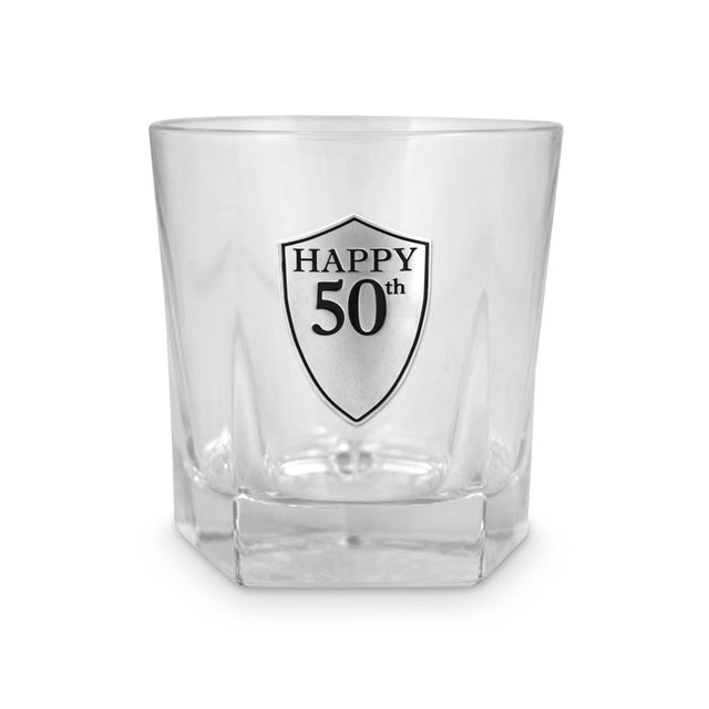 Elegant whiskey glass celebrating a 50th birthday, perfect for toasting and creating lasting memories.