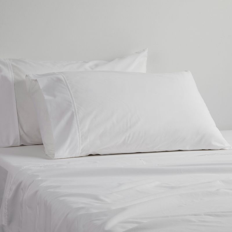 Standard Pillow Cases - Logan and Mason 300 TC WHITE (Pair)