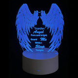 Guardian Angel Night Light with 7-color LED options, touch-sensitive control, perfect for comforting children's rooms.