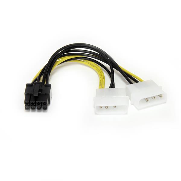 15cm LP4 to 8 Pin PCI Express power cable adapter for easy installation of high-performance graphics cards.