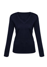 Navy 2XL Ladies Milano Pullover, featuring a chic design, pre-shrunk wool blend, and ribbed details for stylish comfort.