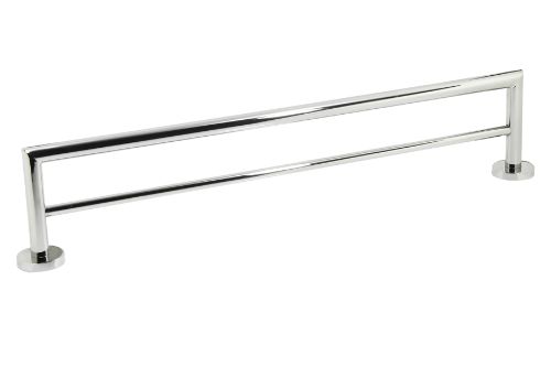 Liscio Double Towel Rail in polished stainless steel, 600mm, stylish and durable for modern bathrooms.