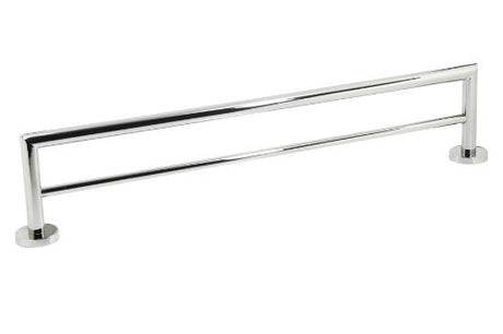 Liscio Double Towel Rail in polished stainless steel, 600mm, stylish and durable for modern bathrooms.
