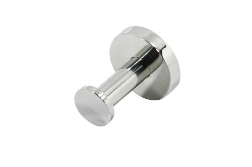 Polished stainless steel robe hook designed for stylish bathroom organization, made from durable 304 stainless steel.