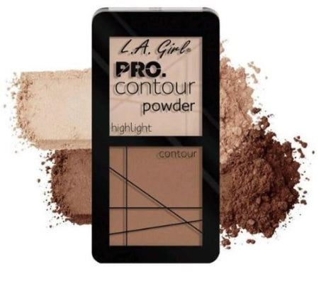 LA Girl Pro Contour Powder in Natural, featuring color-coordinated shades for a flawless, sculpted look suitable for all skin tones.