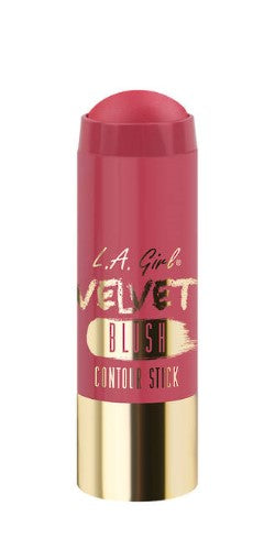 LA Girl Velvet Blush Stick in Plush, a creamy blush for seamless application and a natural flush, enriched with nourishing oils.