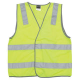 Hi Vis Safety Vests in Lime or Orange, compliant with AS/NZS standards, featuring reflective tape and durable polyester.