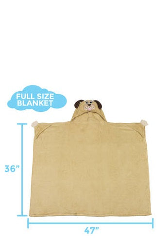 Dexter the Dog plush toy, transforming into a cozy blanket, perfect for playtime and bedtime adventures for kids aged 3+.